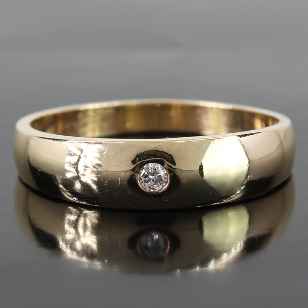 14K Yellow Gold Diamond Men's Anniversary / Wedding Band Ring